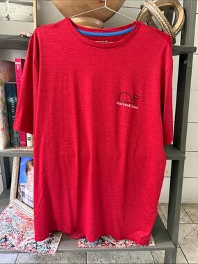 Vineyard Vines Heathered Red Short-Sleeve Logo Tee